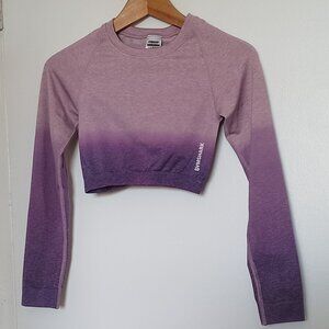 Gymshark Adapt Workout Crop Top, Purple Ombre, Sz. S